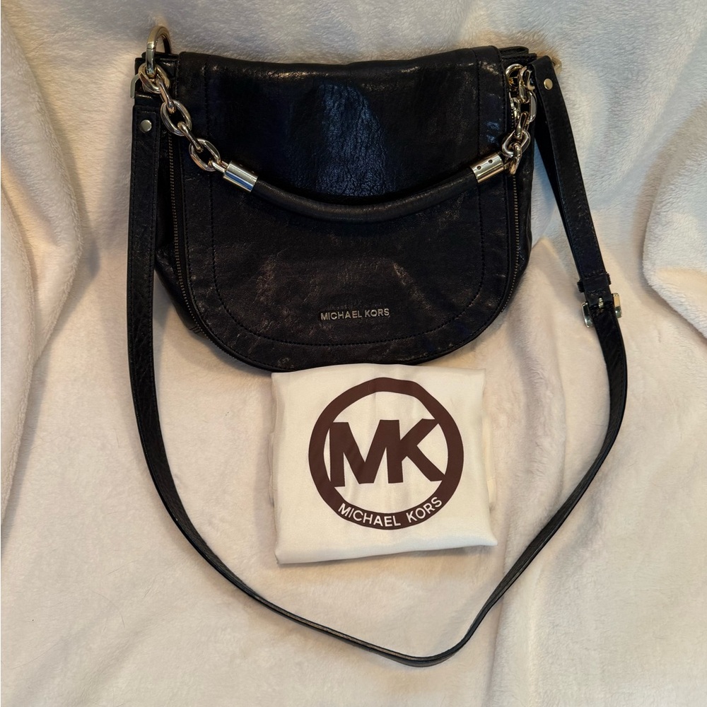 Michael Kors Black Leather Crossbody Bag